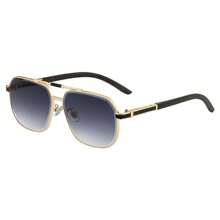 1pc New Stylish Retro Square Frame Fashion Glasses For Men, Casual Vintage Chic Elegant Party Street Wear, Wood Grain Temples High-End UV Protection Driving Fashion Glasses