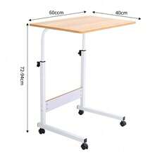 Mobile Over Bed Chair Table Hospital Overbed Height Adjustable Laptop Tray Stand - 60x40cm / 23.6x15.7in - View 2