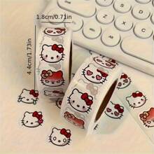 Sanrio 500pcs Sanrio Hello Kitty Sticker Roll - Colored Sealing Glue For Scrapbooking, Gift Packaging And DIY Craftsmanship - Matte Finish, Reusable Stickers For Home, Office And Commercial Use Room Decor Home Decor Wall Decor Wall Stickers Wall Sticker Funny Stickers Personalised Stickers Scrapbook Supplies