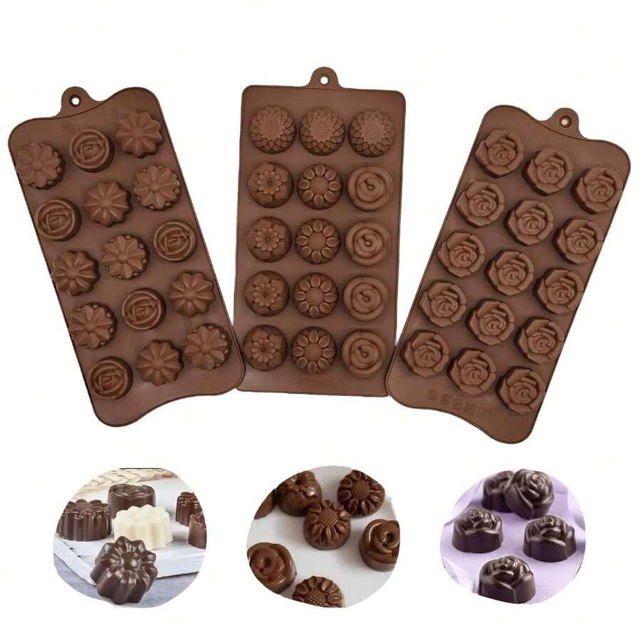 Molde de Silicone Chocolate Bombom Doces Sabonetes Resina Forma Silicone modelos diversos