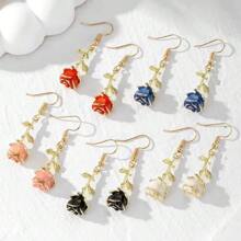 Pendientes con gota de aceite de estilo europeo y americano exquisitos para mujeres, joyería sencilla y suave para uso diario, regalo de vacaciones, aniversario o compras