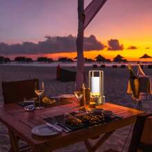 1 件便携式可充电无线 LED 灯，3 色可调光电池供电小型台灯适用于室内/室外、餐厅/卧室/酒吧/咖啡厅/露营 - 多款 - 查看 11