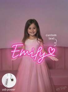 Spersonalizowany neonowy znak z napisem LED na Boże Narodzenie - spersonalizowany neonowy znak z imieniem dla dziewcząt, prezenty świąteczne, dekoracje do domu i pokoju dziecięcego, neon z motywem miłości, spersonalizowany neonowy znak świetlny odpowiedni do dekoracji na Halloween, urodziny, świąteczny prezent świetlny, prezent urodzinowy