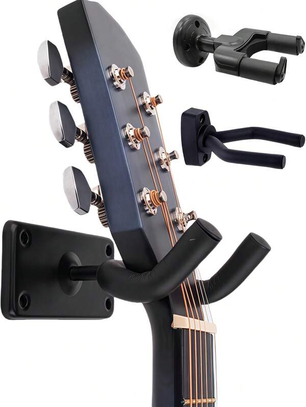 1pc Guitar Wall Hanger, Guitar Stand Wall Mounting Hook Display With Screws - Easy To Install - Suitable For All Sizes Of Guitars, Basses, Mandolins, Banjos, Ukuleles