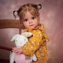 55 Cm 22 Inch Reborn Girl, Vinyl Cloth Body, Vivid Princess Toddler Newborn Doll Babe Toy, Suitable For Children Christmas, Halloween Gifts - 混合 - 查看 3