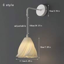 1PC/E14/1M可调节挂绳/北欧奶油色风格法式氛围温馨创意民宿灯可用于床头灯卧室书房客厅更衣室 - 3D壁燈 - 查看 14