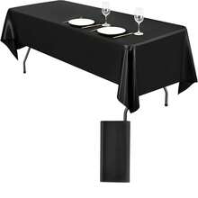 1/2pcs 58"X71" Satin Tablecloth, Emerald Green Lustrous Fabric Tablecloth, Smooth Texture, Suitable For Wedding, Party, Banquet, Event, Christmas, Thanksgiving, Halloween, Buffet Decoration - متعدد الألوان - مشاهدة 20