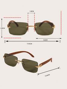 1 Pair Women's Leopard Pattern Frameless Retro Vintage Gradient Fashion Glasses Preppy Style For Back To School Rectangle Shape Rectangular Shape Shades - Multicolor - View 9