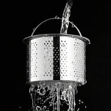 سلة منقي حوض المطبخ من الصلب المقاوم للصدأ، مصفاة صرف المياه للمنع السدات، رف تجفيف الأطباق ووعاء لغسل الخضروات