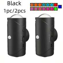 1/2 Stücke aufladbare LED Nachtlichter mit Bewegungssensor, RGB Farbverlauf Ambiente Licht, dimmbar, Innenraumleuchten, magnetische Tritthilfen, USB betrieben, tragbar, zylinderförmige, nicht abnehmbare Fassung für Flure, Nachttische, Schreibtische, Schränke und Notfälle, Flurbeleuchtung, polierte Oberfläche