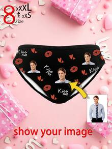 Customized Exclusive Photo Women's Bikini Underwear, Women's Panties Sexy Shorts, Mother's Day Gifts For Mom, Valentine's Day Gifts For Girlfriend, Anniversary Gifts, Valentine's Day Gifts, Couples Gifts, Birthday Gifts, Wedding Gifts, Anniversary Exclusive Gifts, 1pc,Bridallingerie