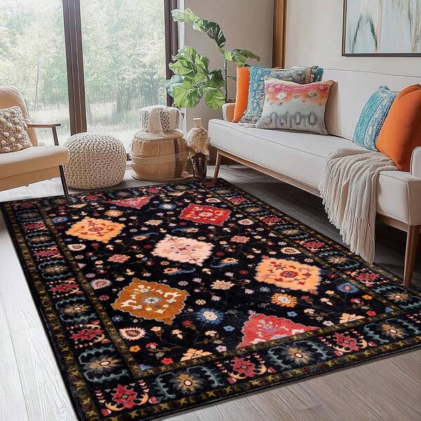 1 alfombra lavable a máquina para dormitorio y sala de estar. Esta lujosa alfombra antideslizante con reverso de látex TPR es ideal para comedores, oficinas, cocinas, dormitorios y balcones. También es ideal como regalo para el Día del Padre, el Día de la Madre, fiestas y Acción de Gracias, lo que la convierte en un excelente elemento de decoración.