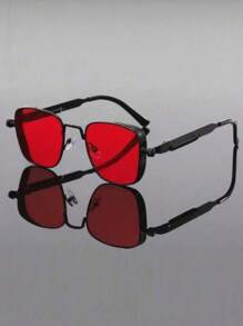 Gafas de moda elegantes y versátiles para la oficina y el transporte, con protección UV400 y estructura de metal cuadrada, ultraligeras