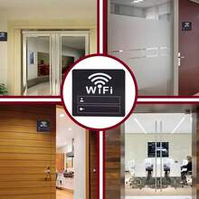 3/2/1pcs Set WiFi Password Indicator Plate, Acrylic Wall Sticker, Decorative Pendant, WiFi Wireless Network Indicator And Password Plate, WiFi Logo Sticker Wall Decal, Shop Signage, Cafe Signage, Restaurant Signage, Home Decor, Party Decor - Multicolor - View 6