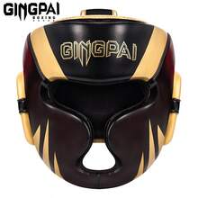 GINGPAI 青少年男孩女孩拳击护头，自由搏击泰拳跆拳道防护头盔，成人训练装备