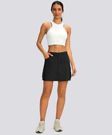 Women's Skort 5 Pockets Cargo Skirt Skirts Skorts Women Casual Summer Hiking - màu đen - Xem 5