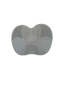 1/2 szt. Silikonowa mata do czyszczenia pędzli do makijażu, podkładka do czyszczenia pędzli do makijażu z przyssawką, podkładka do czyszczenia makijażu, przenośne narzędzie do czyszczenia pędzli do makijażu, silikonowa podkładka do czyszczenia pędzli do makijażu w kształcie jabłka, gąbka do makijażu, puderniczka, odpowiednia do podróży, domu, szkoły, akademika dla dziewcząt, wakacji, imprezy