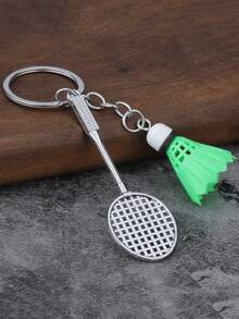 1 pieza Llavero de bádminton y tenis, recuerdo deportivo, llavero, accesorios de coche, accesorios lindos góticos y Y2K para bolsos, cordones con portaidentificaciones, accesorios de coche, dijes de bolso, regalo de Navidad