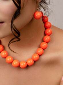 4pcs/Set Beaded Necklace, Bracelet, And Earrings Jewelry Set, Personalized Fashion Exaggerated Retro Retro Style For Women - Buddhist Bead Jewelry Set - View 19