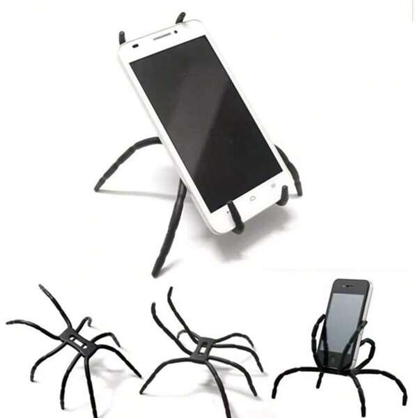 Supporto flessibile per telefono a forma di ragno - Supporto pigro flessibile e creativo per telefono/Supporto multi-angolo perfetto compatibile con e qualsiasi smartphone! Molto adatto per carrelli, auto e scrivanie - Disegno stile e casuale