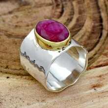 Vintage Band Ring With Inlaid Red Resin, Multiple Sizes Available, Suitable For Men And Women Daily Wear - Multicolor - View 2
