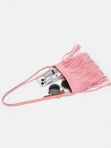 Túi xách tua rua màu hồng đa năng thời trang mới mùa hè, thiết kế nhỏ nhắn, phù hợp cho các buổi hẹn hò hàng ngày và những chuyến đi chơi thường ngày của các cô gái, chất liệu da lộn cao cấp, nhẹ và thoải mái, phong cách Mỹ thoải mái, ngọt ngào nhưng độc đáo, có thể đeo vai hoặc đeo chéo đơn giản, trẻ trung và nhỏ gọn, túi da lộn mới nhất, phụ kiện hoàn hảo cho trang phục mùa thu của phái nữ. - Hồng - Xem 6