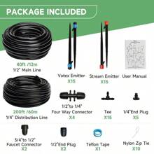 240FT Drip Irrigation System Kit Automatic Garden Watering System For Plant Greenhouse Yard Lawn With 1 2 Inch 1 4 Inch Irrigation Tubing Hose And Accessoriesasdasd - 240FT滴灌系統套件 - 查看 2