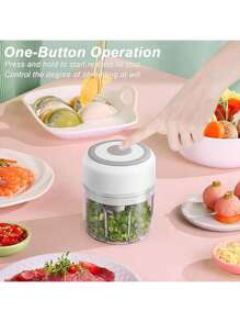 1 Pcs Electric Garlic Chopper, Electric Mini Garlic Chopper250ml Vegetable Chopper, Food Chopper, USB Cord Garlic Chopper, Onion Chopper, Portable Small Food Processor For Garlic, Ginger, Chili, Vegetables, Garlic Chopper, Mini Portable Veggie Chopper, Garlic Grinder Masher Onion Chopper, Blender To Vegetable, Wireless Food Processor For Ginger