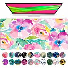 French KOKO Desk, Large Desk Pad Large Mouse Pad Cute Desk Accessories Home Office Essentials XL Desk Desk Pad Keyboard Mouse Desk Pads On Top Of Desks Computer Pink Floral Women Girls - Floral Dream - 查看 1