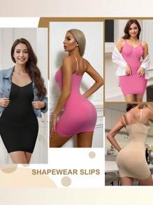 Shapewear Slip Dress For Women Tummy Control Slimming Body Shaper Snatched Waist Abdominal Compression Butt Lifting Seamless Under Dresses Shaping Figure