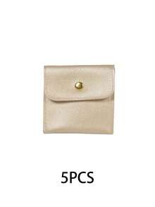 White Silver Pink Black Faux Leather Jewelry Pouches With Snap Closure Jewelry Storage Bag - Luxurious Gift Bags For Earrings, Necklaces, Bracelets, And Rings - Perfect For Storage & Pieceaging ﻿ Back To School For Women Storage Organizer Travel Essentials Back To School Dormitory Storage Fall Decor - Multicolor - View 16