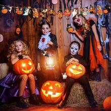 Decoraciones vintage de Halloween, adornos de árbol de Navidad Gato negro, calabaza, murciélago hueco colgante, decoración retro de Halloween, para el hogar y fiestas festivas