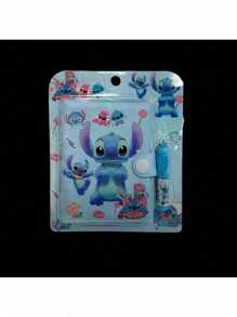 Disney 4-Piece Set, Disney Stitch Soft Leather Notebook Set - Pocket Book, Notebook, Notepad, Forget It, Memo Book, Cute Cartoon Design, High Aesthetic Value, Perfect Choice For Students And Anime Fans,