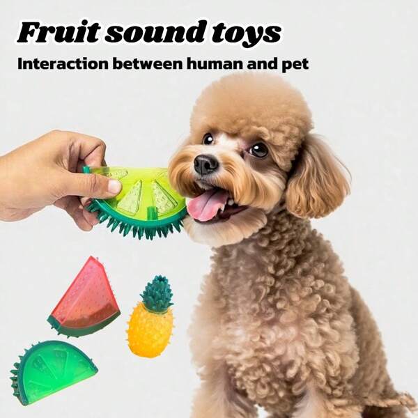 Pet Toys - Fruit Series Chew, Squeaky & Interactive Training Toys, Summer