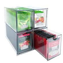 2/4 Pcs Tea Bag Drawers Organizer - 4 Clear Plastic Drawer Tea Bag Holder; Stackable & Portable; Wider Size; Well-Organized Storage For Tea Bags & Kitchen Essentials - Multifärgad - Visa 9