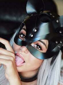 قناع نسائي جريء، قناع أسود جذاب للنساء، قناع جوثي لهالوين، قناع قطة للحفلات، اكسسوارات ملابس نسائية جريئة، هدية عيد الحب، قناع للحفلات