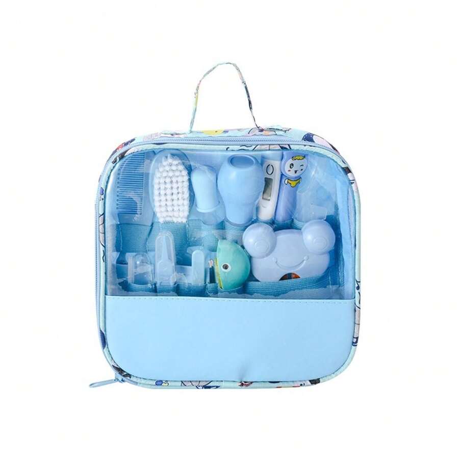 Kit 13 Pecas Cuidados Diários Com Os Cabelos Higiênicos Para Recém-Nascidos - Azul - Visão 1
