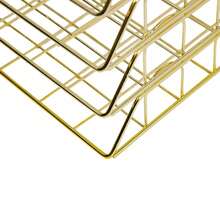 WUPYI2018 4 x Lagerregale Metall Briefablage Stapelbar Aktenregal Dokumentenhalter Gold - Gold - Übersicht 7