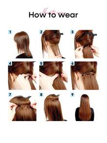 7pcs/Set Straight Hair Extensions, Suitable For Everyday Wear