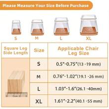 24/16/12/8/4pcs Square Chair Leg Floor Protectors - Silicone Furniture Pads, For Hardwood And Tile Floor Protection, Anti-Slip Chair Leg Covers, Transparent Polished Finish, Noise-Reducing And Scratch-Resistant Chair Leg Protectors