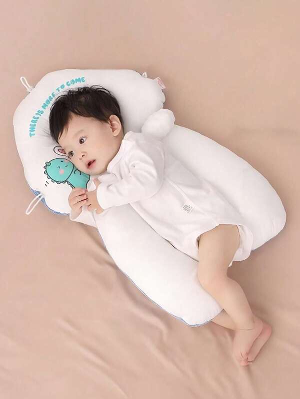 1Pc Cute Dinosaur Decorative Baby Shaping Pillow, Multifunctional Head Correction Pillow, Reversible Soft And Breathable Baby Pillow With Cute Cartoon Animals, Sleep Safety Device, Make Babies Feel Safe And Comfortable, Give Children A Strong Sense Of Security And Love, Suitable For Shaping Baby's Head And All Seasons, A Romantic Gift
