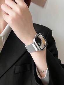 Daily Fashion Temperament, Business Style, Niche Breathable Stainless Steel Milan Metal Strap, Suitable For Hua Wei Watch Fit4/Fit3 Models, Magnetic Suction, Quick Release Buckle Design, NFC Version Available, High-End Temperament Wristband, Intelligent Sports Couple Wristband, Men's And Women's Watch Chains