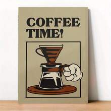 1 Stück, Retro Kaffee Muster Kaffee Bar Wandkunst Vintage Kaffee Kunstdruck Kaffee Kunst Kaffee Kanne Poster Kaffeezeit Muster, 50*70cm (19,7*27,5 Zoll) ungerahmt