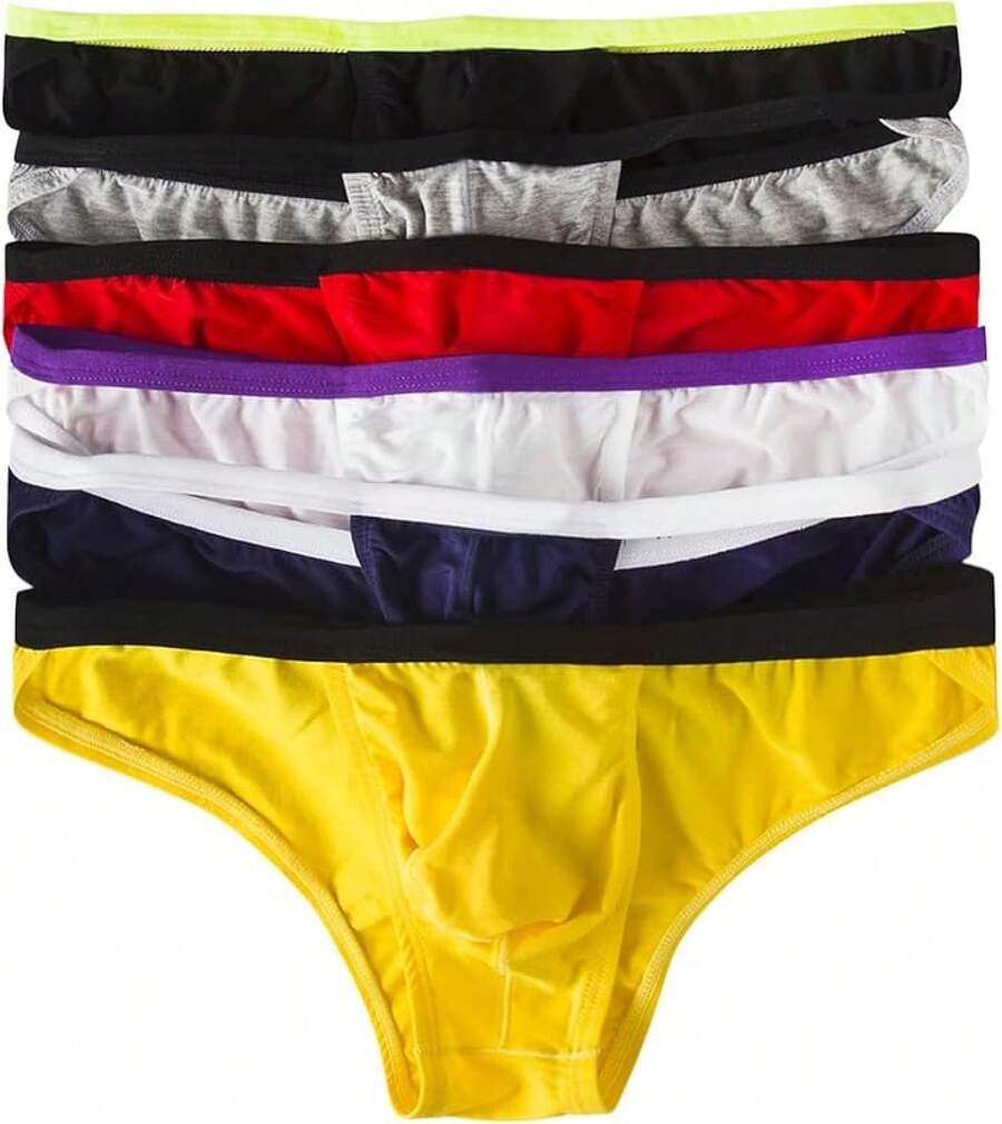 Tangas de hombre de modal, calzoncillos tipo bikini de tiro bajo, ropa interior RBAV para Navidad - F#6 piezas - Ver 1