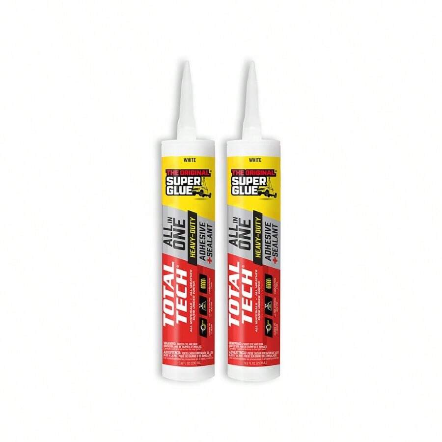 Total Tech White AllInOne Adhesive Sealant 9.8oz Cartridges Pack Of 2 - White - View 1