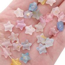 50 piezas Cuentas de estrella de acrílico elegantes, acabado brillante y mate, colores surtidos, adecuadas para hacer joyas DIY, pulseras y collares