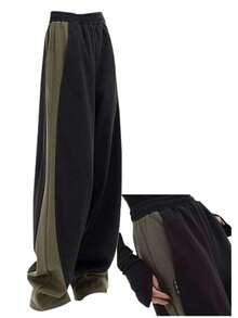 Christmas Women's Joggers Yoga Lounge Pants Workout Running Clothes Outfits Contrast Track Pants,Fall And Winter Baggy Sweatpants For Women - 黑色 - 查看 5