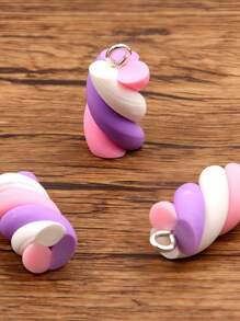 5 Stücke, 20mm digitale bunte Eiswaffel Anhänger. Geeignet für Frauen zum Herstellen von Ohrringen, Halsketten, Armbändern, Haarschmuck. Schlüsselanhänger-Charm. DIY Charm Anhänger. DIY Schmuckherstellung Zubehör.