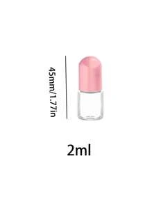 Frasco de vidro com esferas em ouro rosa, recarregável, usado para frascos de vidro transparentes de óleo essencial e perfume, utensílios de maquiagem portáteis, design elegante, frasco com tampa de rosca, design compacto, design à prova de vazamentos, muito adequado para cuidados com a pele e produtos de beleza, presentes para amantes da beleza, frascos de perfume para viagem