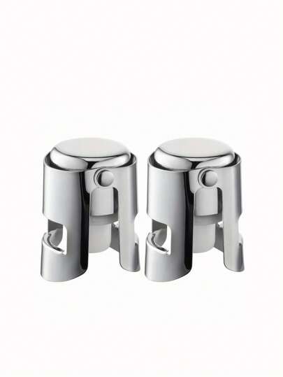 1/2/5pcs Silver Champagne Stopper, Champagne Preserver, Sealer, Sparkling Stopper, Sealing Stopper, Bottle Cap, Champagne Cap Silicone Leak Proof, Keep Fresh, Suitable For Champagne, Cava, Prosecco, And Sparkling